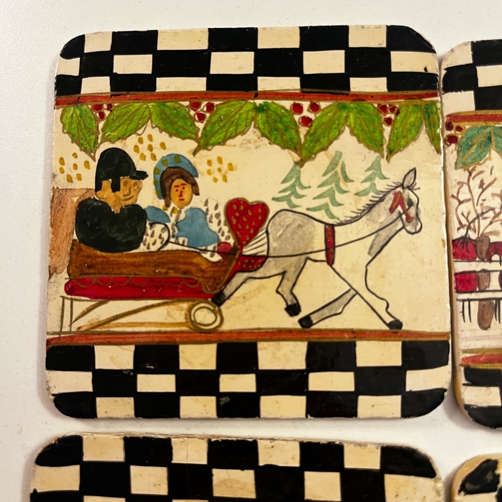 Hand-Painted Coasters and Wooden Box - Picture 5 of 8